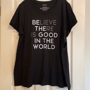 BLACK 'BE THE GOOD IN THE WORLD' SLIM FIT TEE
